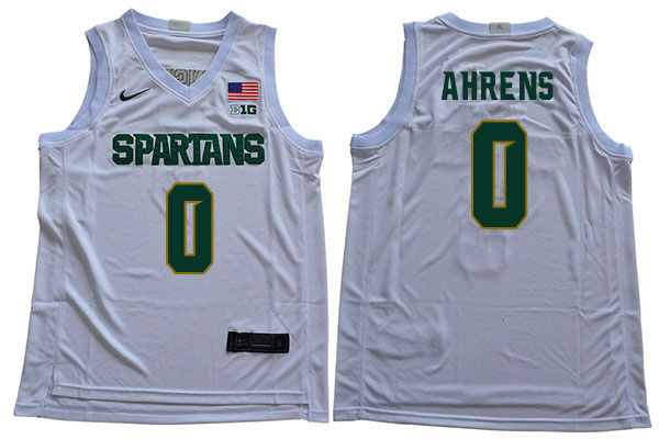 Men Michigan State Spartans #0 Kyle Ahrens NCAA Nike Authentic White College Stitched Basketball Jersey AI41V17OW